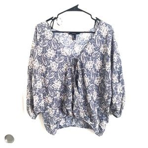 Off the shoulder floral print blouse